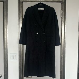 Zara Double-Breasted Wool Blend Coat
